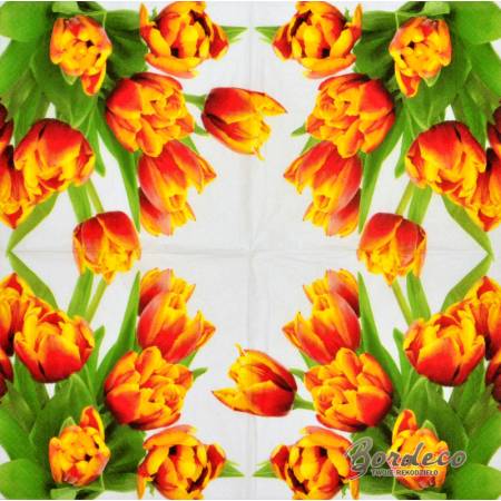 Serwetka do decoupage firmy PAPER+DESIGN tulipany 33x33cm